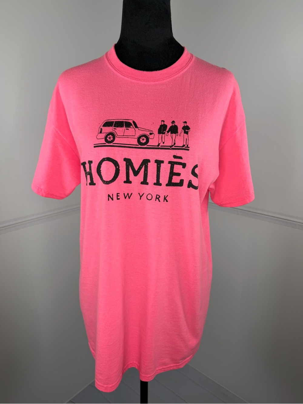 Reason Homies New York Graphic T-Shirt Neon Pink Size Medium